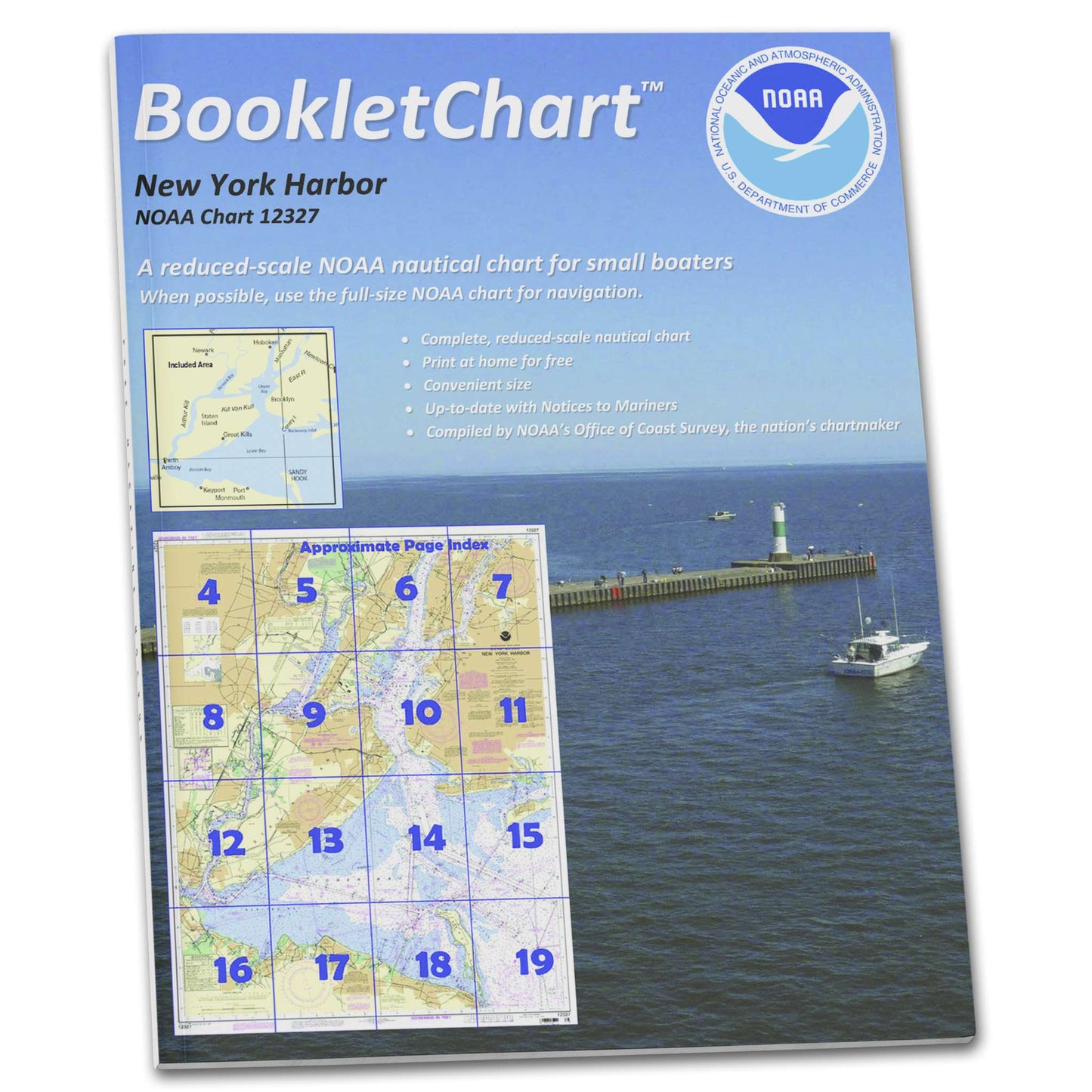Paradise Clay CB12327 HISTORICAL NOAA Booklet New York Harbor, Handy 8.5" x 11" Size. Paper Chart Book Designed for use Aboard Small Craft