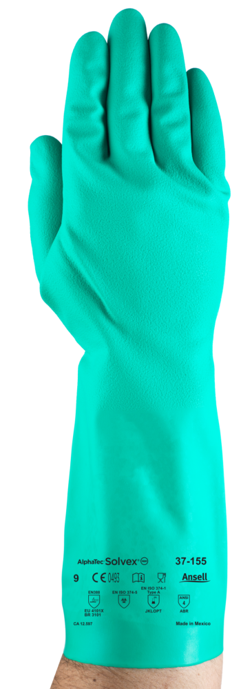 SOS Cleanroom ?117144? Ansell AlphaTec 37-155 Chemical Resistant Nitrile Gloves