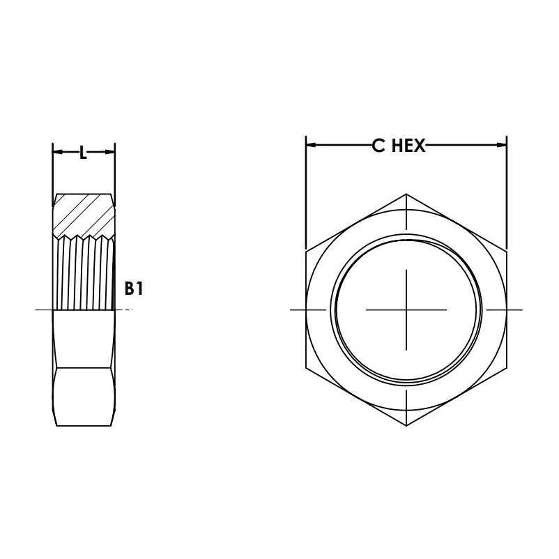 Brennan 0306-04-SS 04JIC Bulkhead Lock Nut STNLS