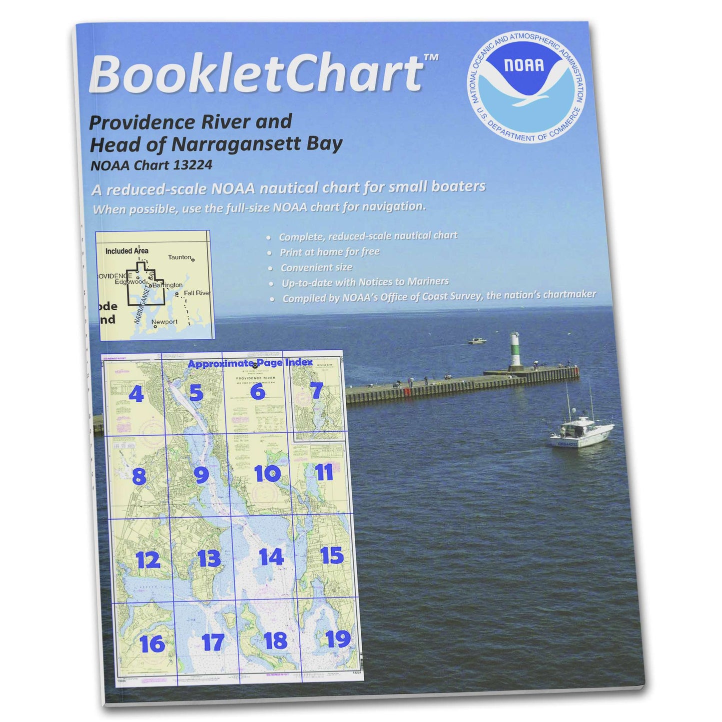 Paradise Clay CB13224 HISTORICAL NOAA Booklet Chart Providence River and Head of Narragansett Bay