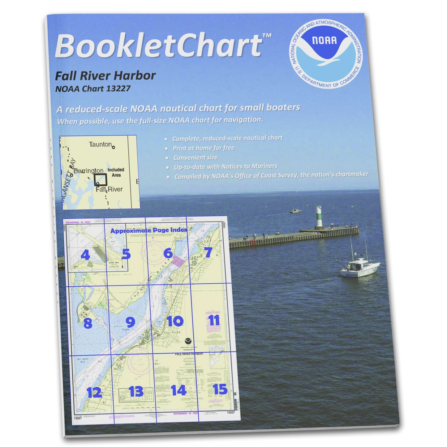 Paradise Clay CB13227 HISTORICAL NOAA Booklet Chart Fall River Harbor;State Pier
