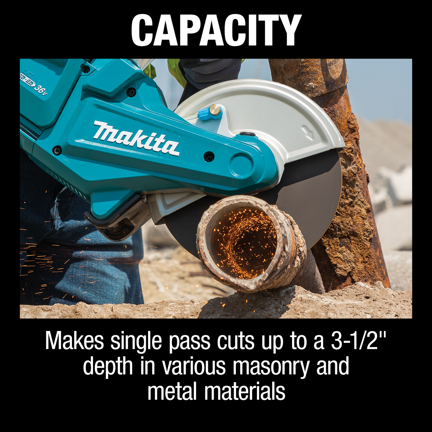 Makita XEC01Z 36V (18V X2) LXT® Brushless 9" Power Cutter, with AFT®, Electric Brake, Tool Only