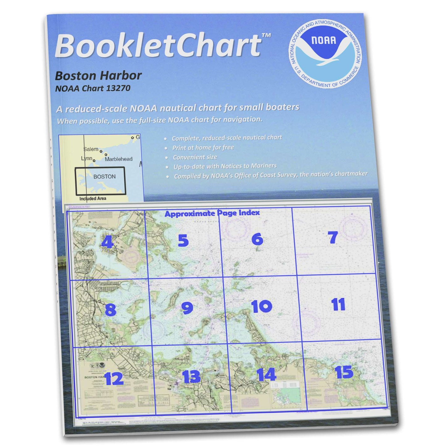 Paradise Clay CB13270 HISTORICAL NOAA Booklet Chart Boston Harbor, Handy 8.5" x 11" Size. Paper Chart Book Designed for use Aboard Small Craft