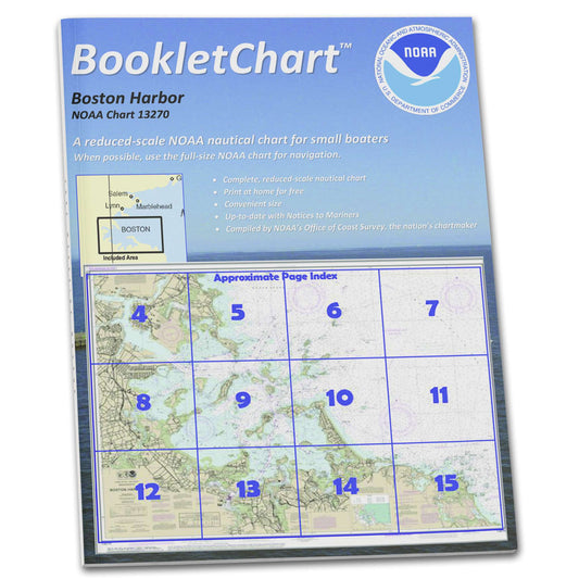 Paradise Clay CB13270 HISTORICAL NOAA Booklet Chart Boston Harbor, Handy 8.5" x 11" Size. Paper Chart Book Designed for use Aboard Small Craft