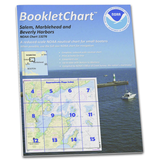 Paradise Clay CB13276 HISTORICAL NOAA Booklet Chart Salem: Marblehead and Beverly Harbors