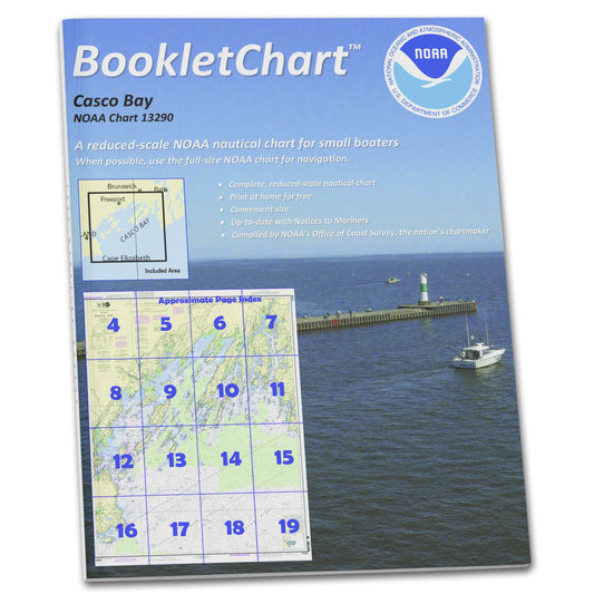 Paradise Clay CB13290 HISTORICAL NOAA Booklet Chart Casco Bay, Handy 8.5" x 11" Size. Paper Chart Book Designed for use Aboard Small Craft