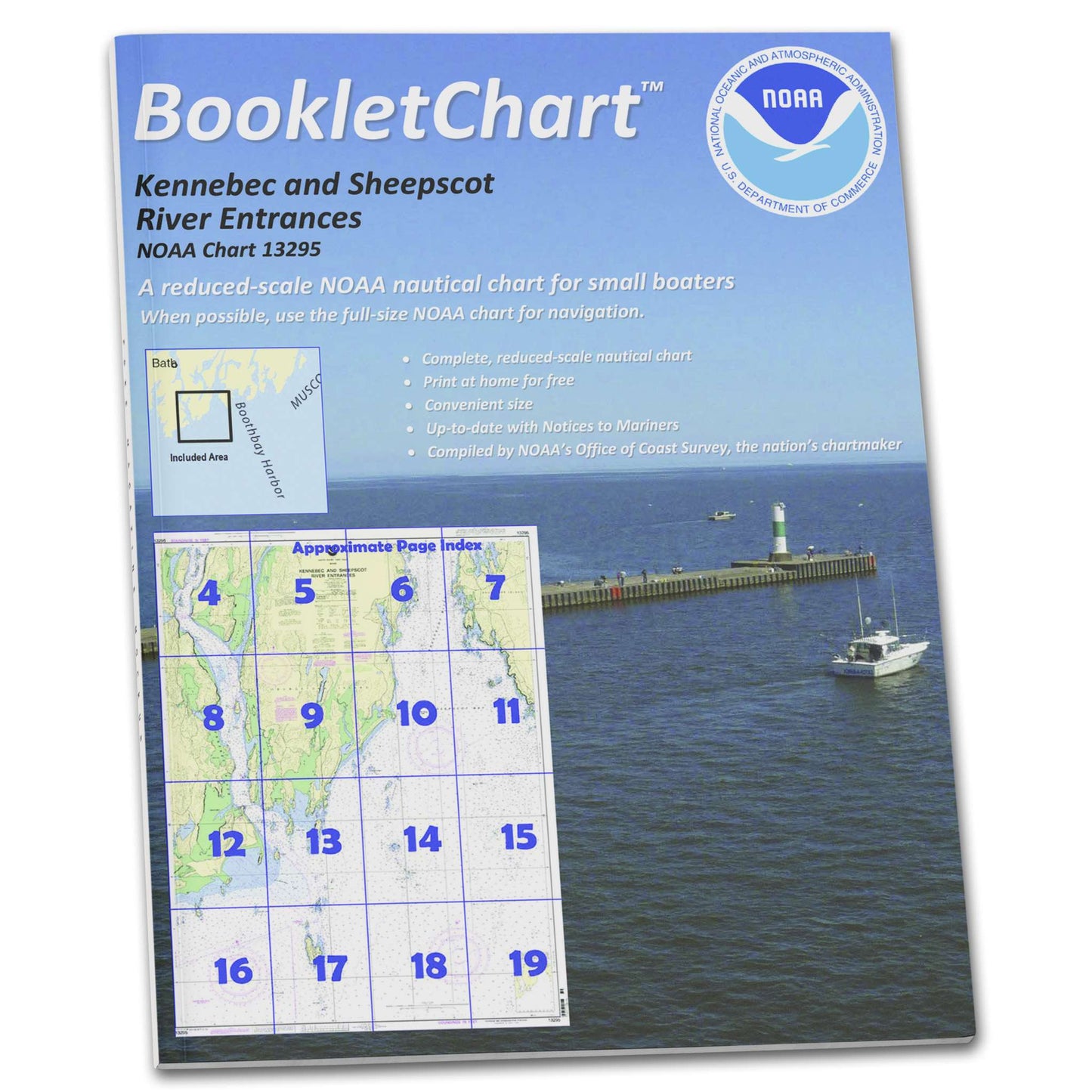 Paradise Clay CB13295 HISTORICAL NOAA Booklet Chart Kennebec and Sheepscot River Entrances