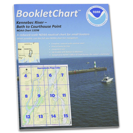 Paradise Clay CB13298 HISTORICAL NOAA Booklet Chart Kennebec River Bath to Courthouse Point