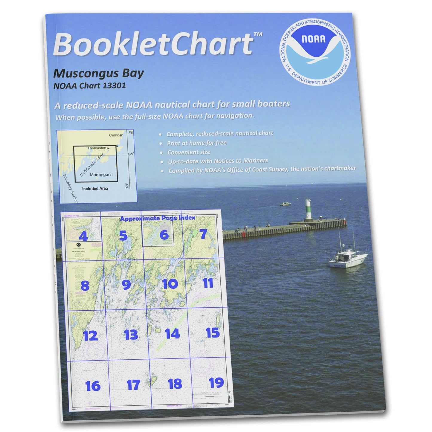 Paradise Clay CB13301 HISTORICAL NOAA Booklet Chart Muscongus Bay;New Harbor;Thomaston