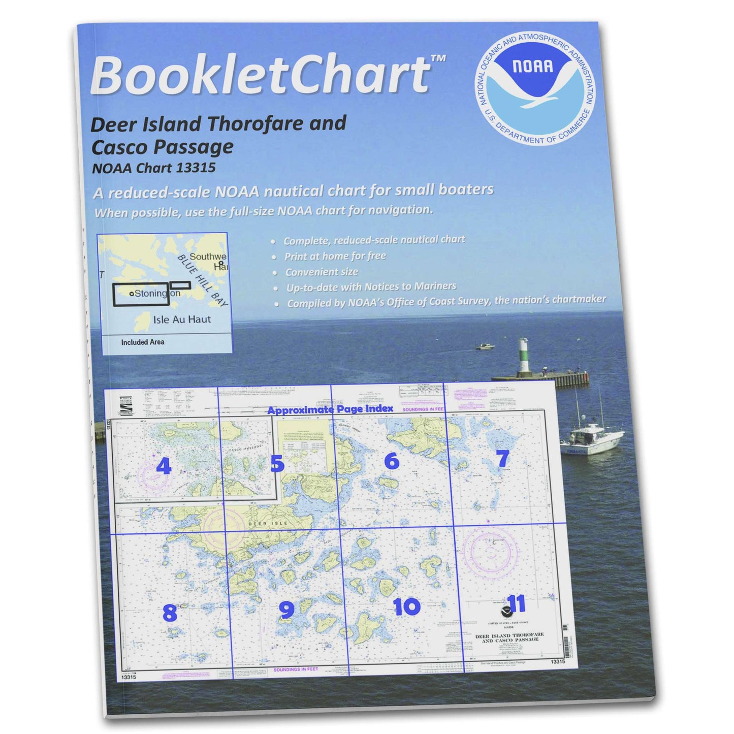 Paradise Clay CB13315 HISTORICAL NOAA Booklet Chart Deer Island Thorofare and Casco Passage