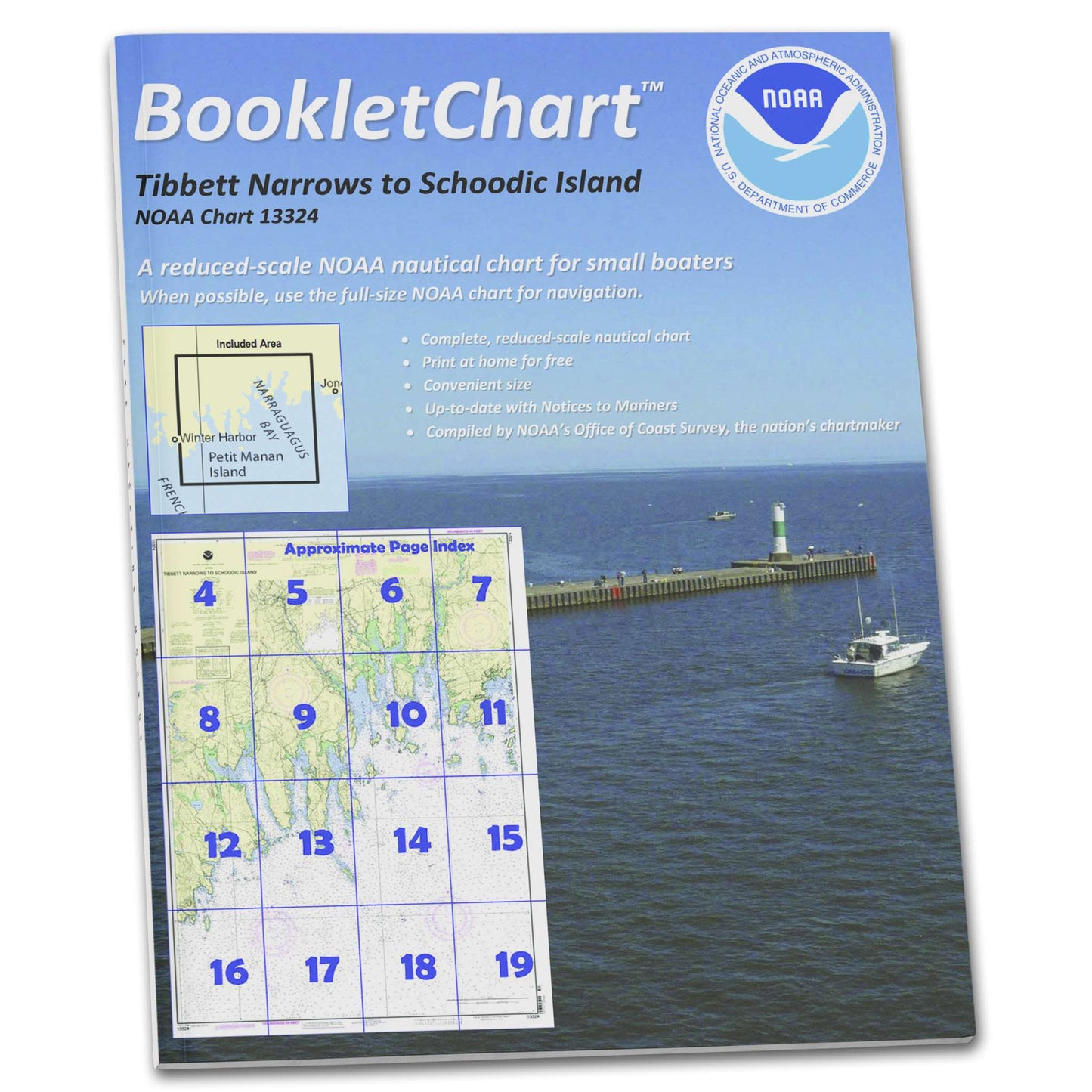 Paradise Clay CB13324 HISTORICAL NOAA Booklet Chart Tibbett Narrows to Schoodic Island