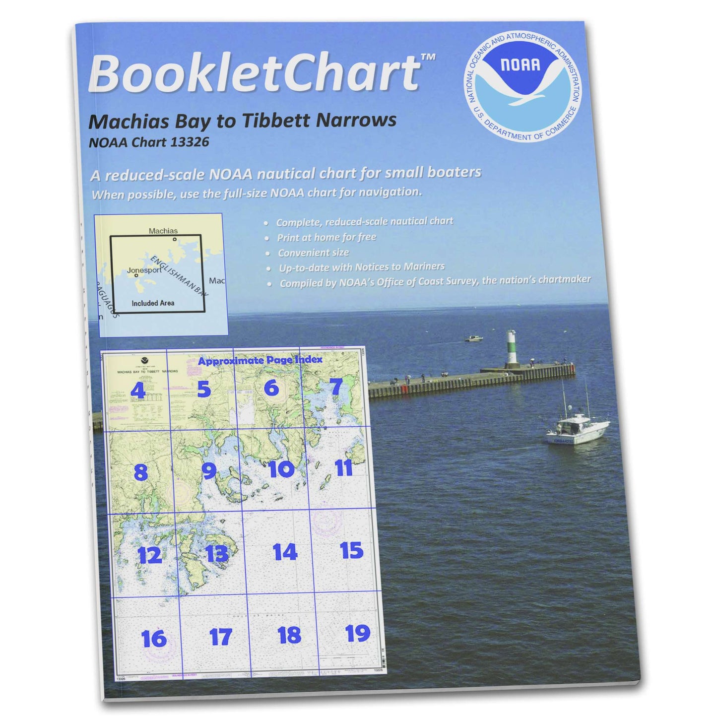 Paradise Clay CB13326 HISTORICAL NOAA Booklet Chart Machias Bay to Tibbett Narrows