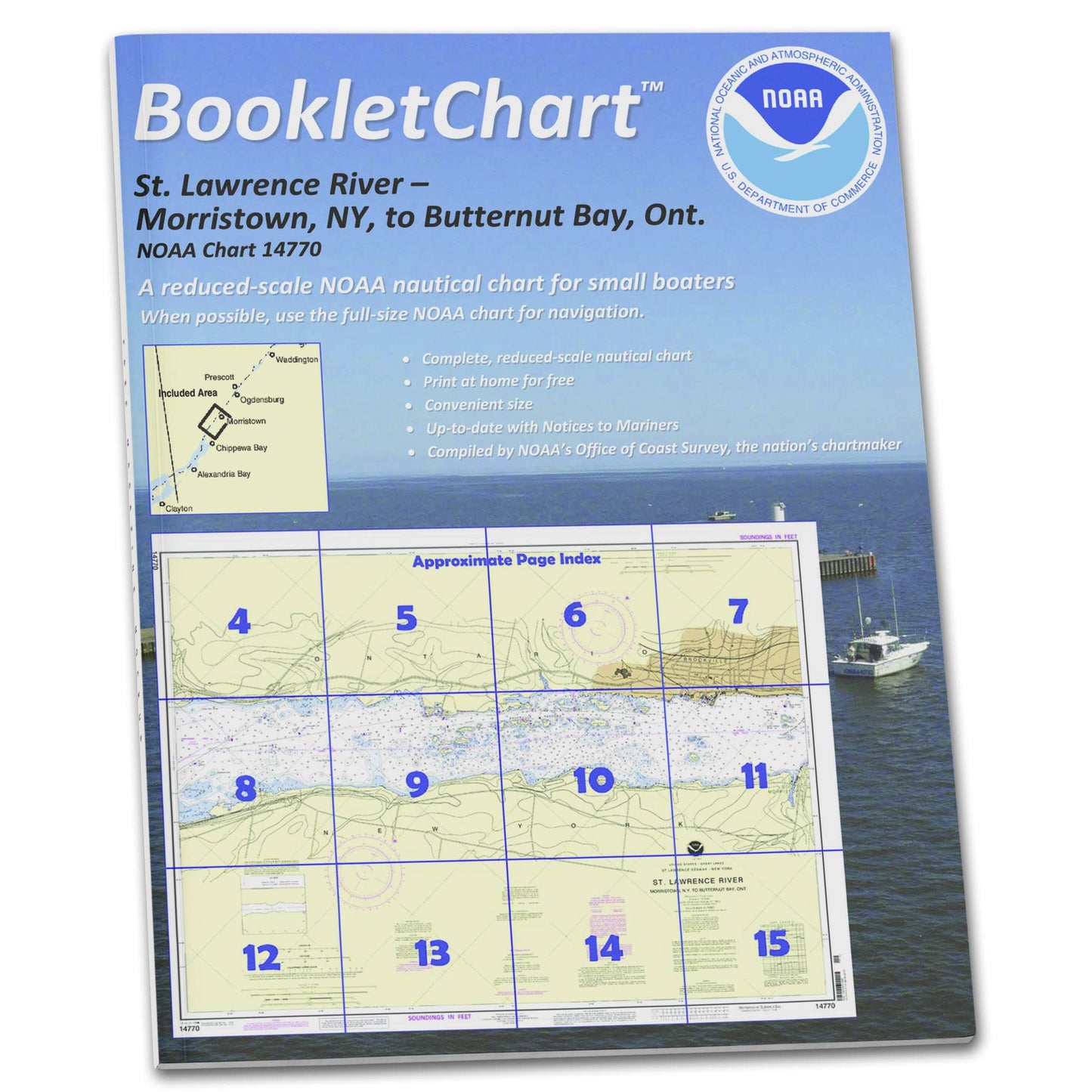 Paradise Clay CB14770 HISTORICAL NOAA Booklet Chart Morristown: N.Y. to Butternut: ONT.