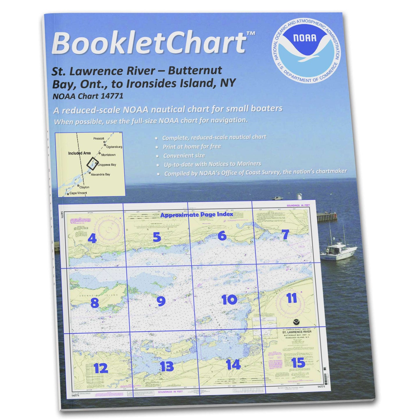 Paradise Clay CB14771 HISTORICAL NOAA Booklet Chart Butternut Bay: ONT.: to Ironsides l.: N.Y.