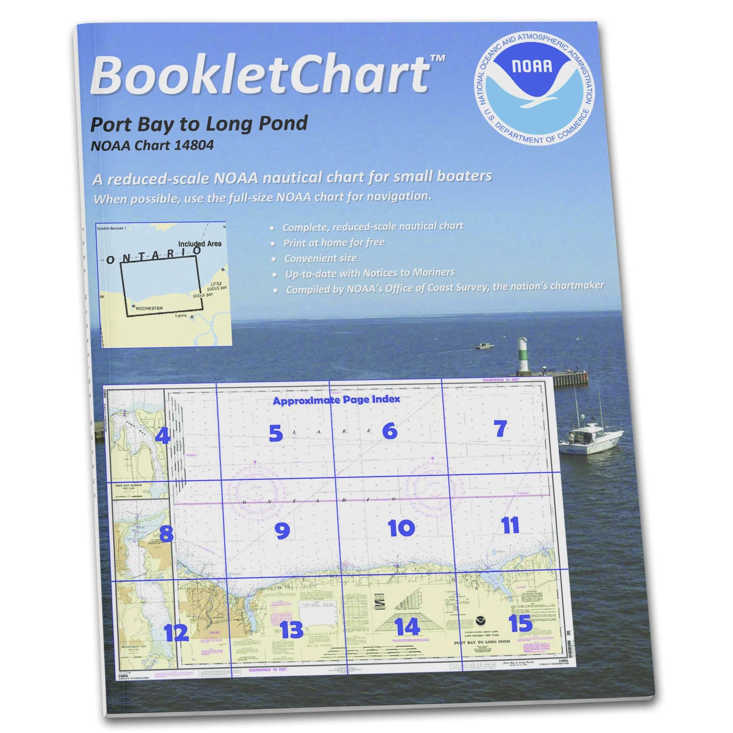 Paradise Clay CB14804 HISTORICAL NOAA Booklet Chart Port Bay to Long Pond;Port Bay Harbor;Irondequoit Bay