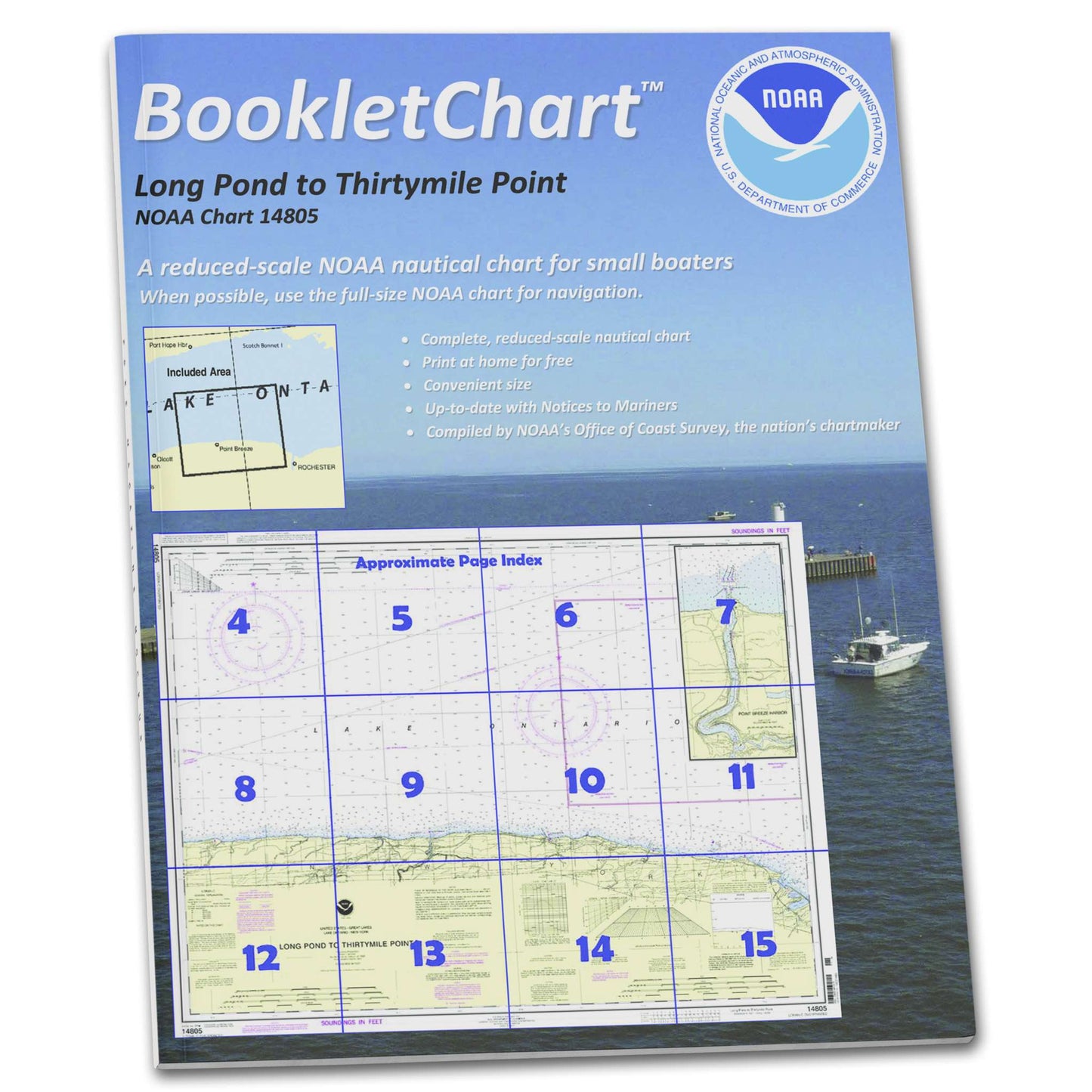 Paradise Clay CB14805 HISTORICAL NOAA Booklet Chart Long Pond to Thirtymile Point;Point Breeze Harbor