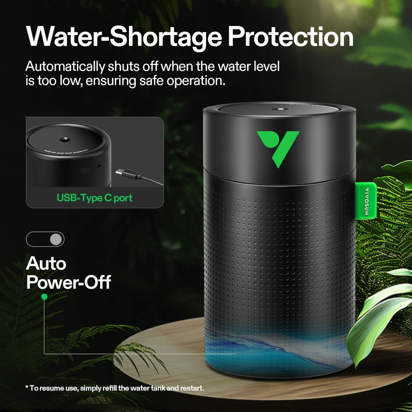 Vivosun AeroStream U075 750ml USB Humidifier with 2 Mist Modes, Designed for Small Grow Tents/VGrow