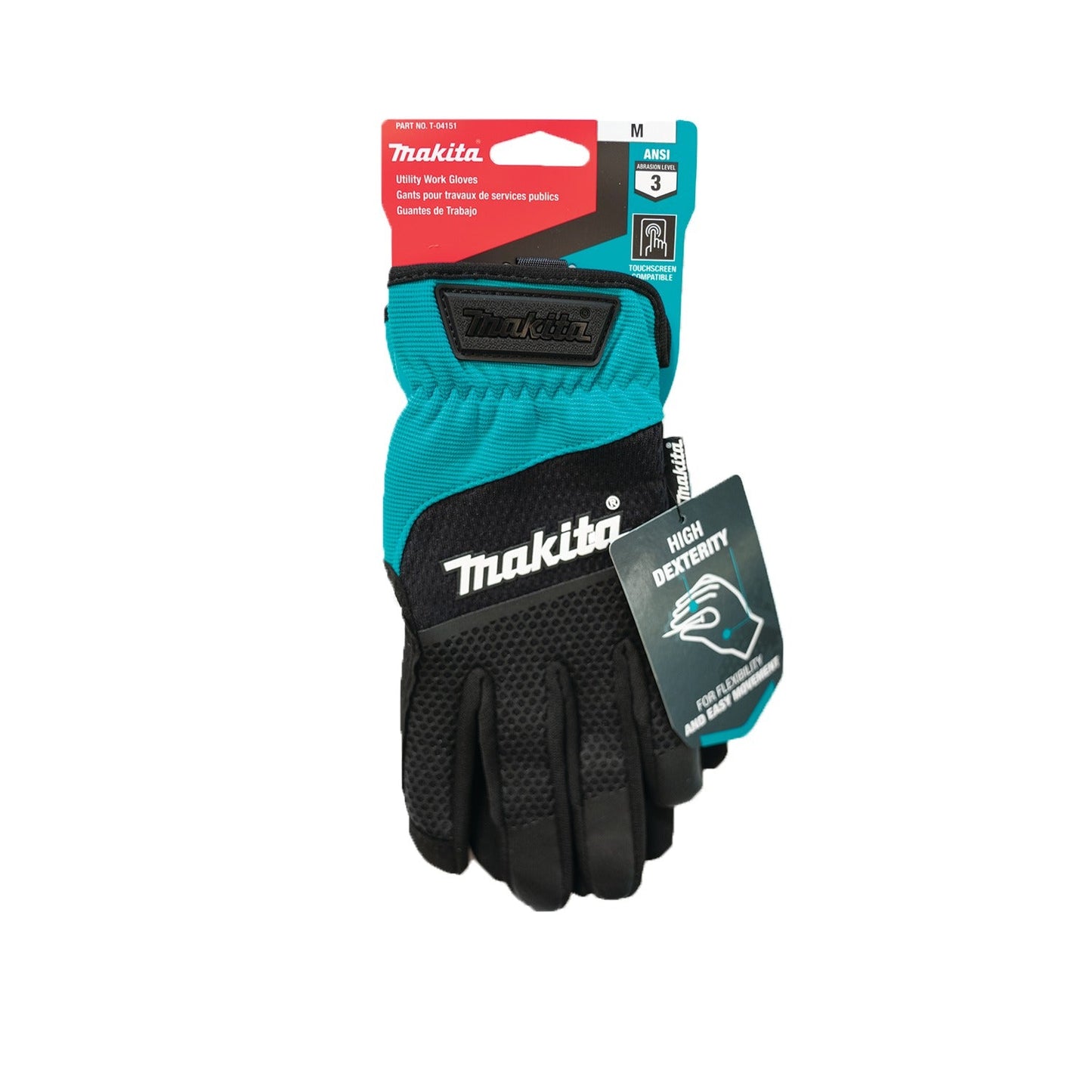 Makita T-04151 Open Cuff Flexible Protection Utility Work Gloves (Medium)