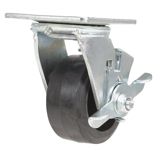 Vestil CST-VE-4X2MR-SWB Rubber Swivel With Brake Caster 4 In. Diameter x 2 In. Width 396 Lb. Capacity Black