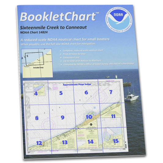 Paradise Clay CB14824 HISTORICAL NOAA Booklet Chart Sixteenmile Creek to Conneaut;Conneaut Harbor