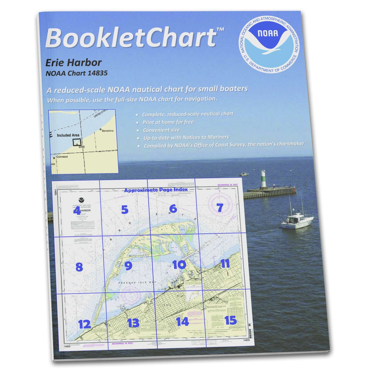 Paradise Clay CB14835 HISTORICAL NOAA Booklet Chart Erie Harbor