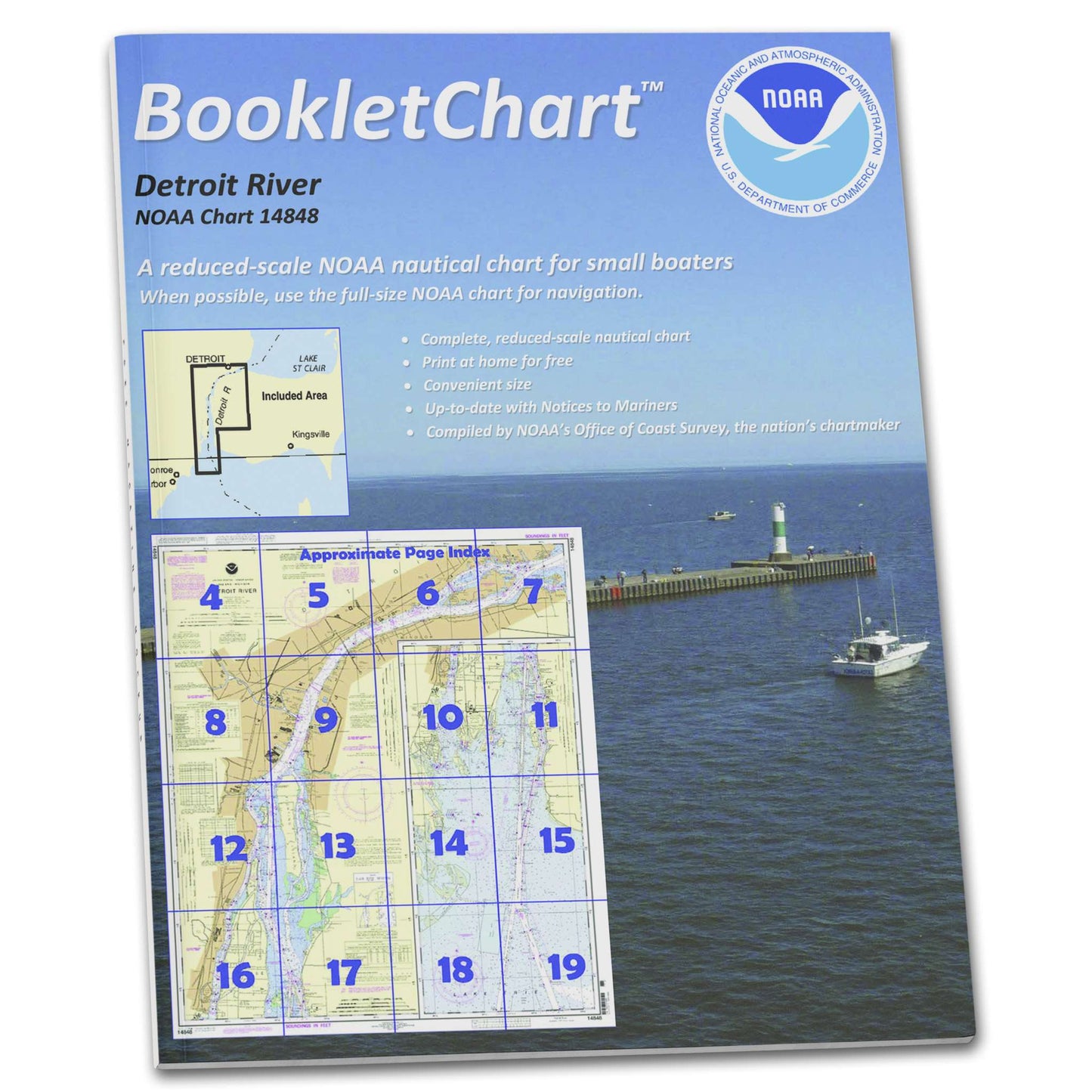 Paradise Clay CB14848 HISTORICAL NOAA Booklet Chart Detroit River