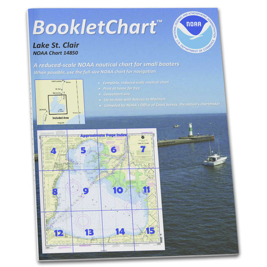 Paradise Clay CB14850 HISTORICAL NOAA Booklet Lake St. Clair, Handy 8.5" x 11" Size. Paper Chart Book Designed for use Aboard Small Craft