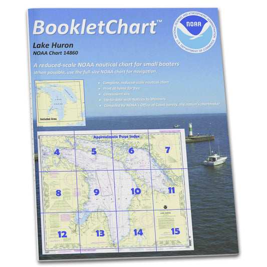 Paradise Clay CB14860 HISTORICAL NOAA Booklet Chart Lake Huron, Handy 8.5" x 11" Size. Paper Chart Book Designed for use Aboard Small Craft