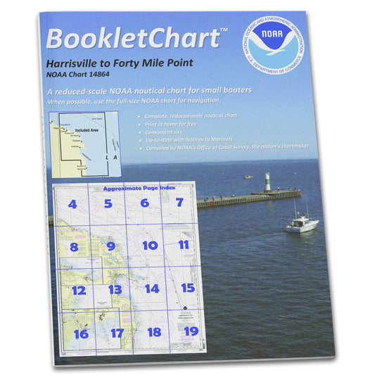 Paradise Clay CB14864 HISTORICAL NOAA Booklet Chart Harrisville to Forty Mile Point;Harrisville Harbor;Alpena;Rogers City