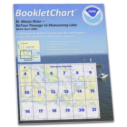 Paradise Clay CB14882 HISTORICAL NOAA Booklet Chart St. Mars River - Detour Passage to Munuscong Lake;Detour Passage