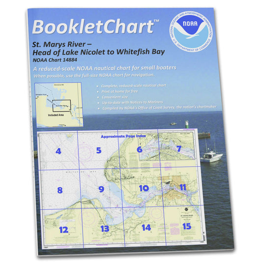 Paradise Clay CB14884 HISTORICAL NOAA Booklet Chart St. Marys River - Head of Lake Nicolet to Whitefish Bay;Sault Ste. Mar.