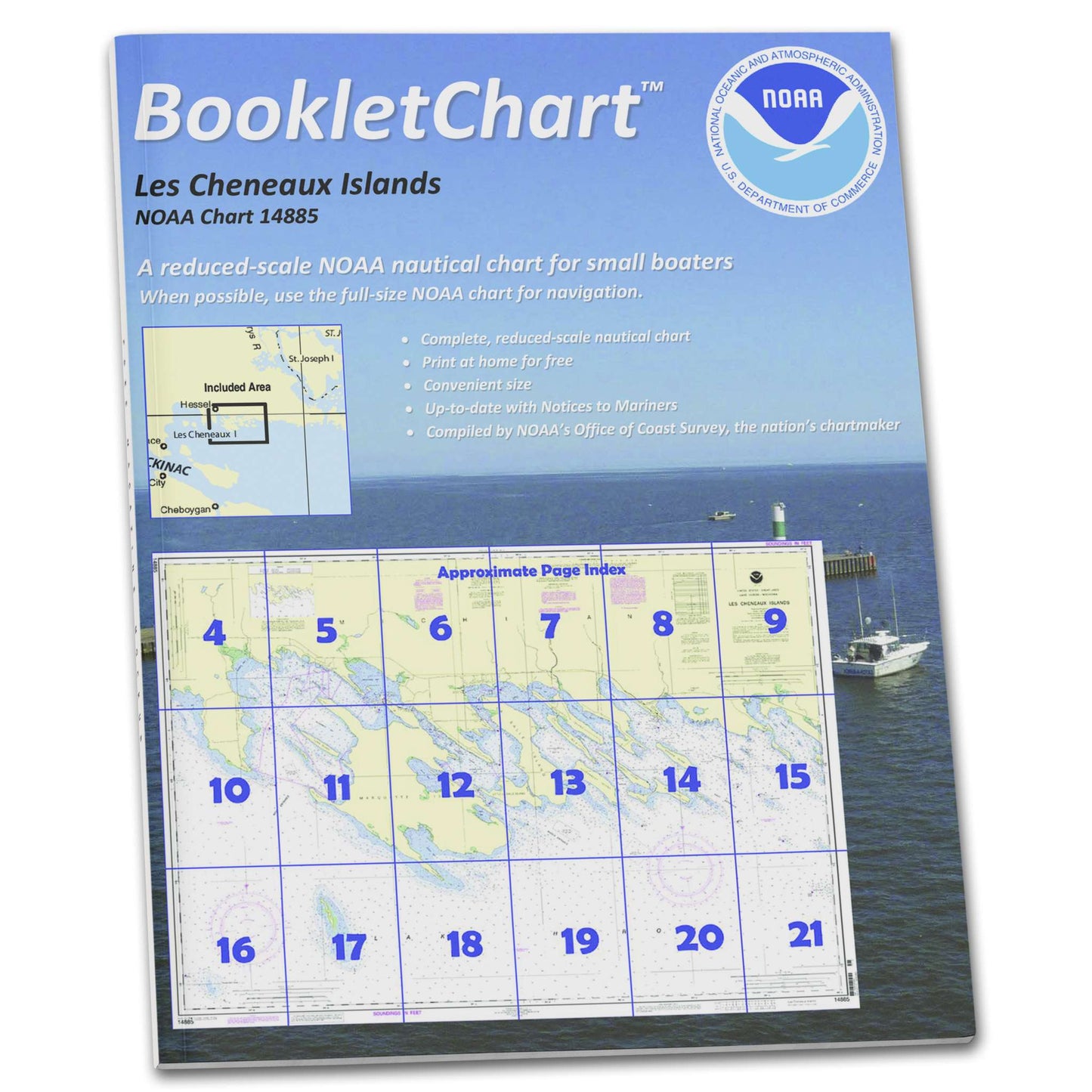 Paradise Clay CB14885 HISTORICAL NOAA Booklet Chart Les Cheneaux Islands