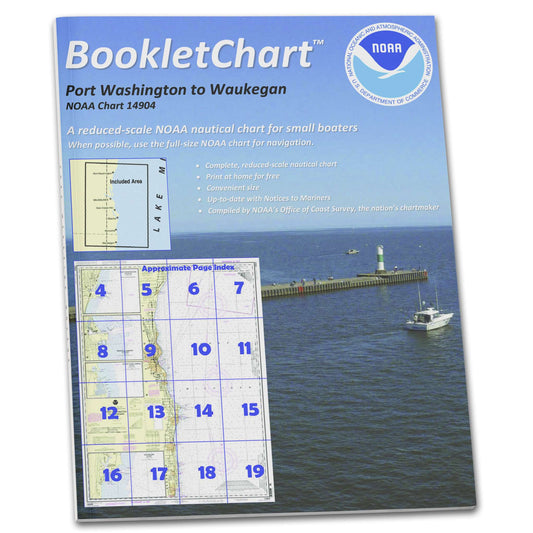 Paradise Clay CB14904 HISTORICAL NOAA Booklet Port Washington to Waukegan;Kenosha;North Point Marina;Port Washington.
