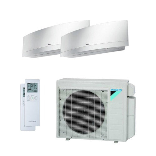 Daikin 36,000 BTU 22 SEER Dual Zone Wall Mounted Emura White Daikin Mini-Split Heat Pump System 9+12