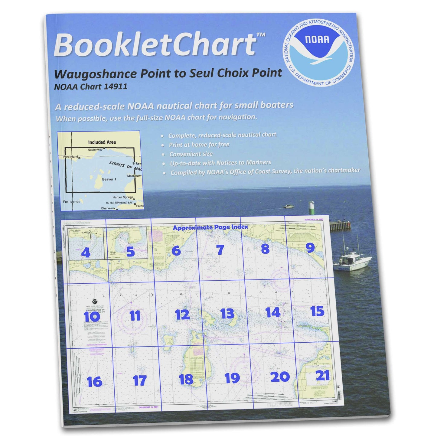 Paradise Clay CB14911 HISTORICAL NOAA Booklet Chart Waugoshance Point to Seul Choix Point: Including Beaver Island Group;P.