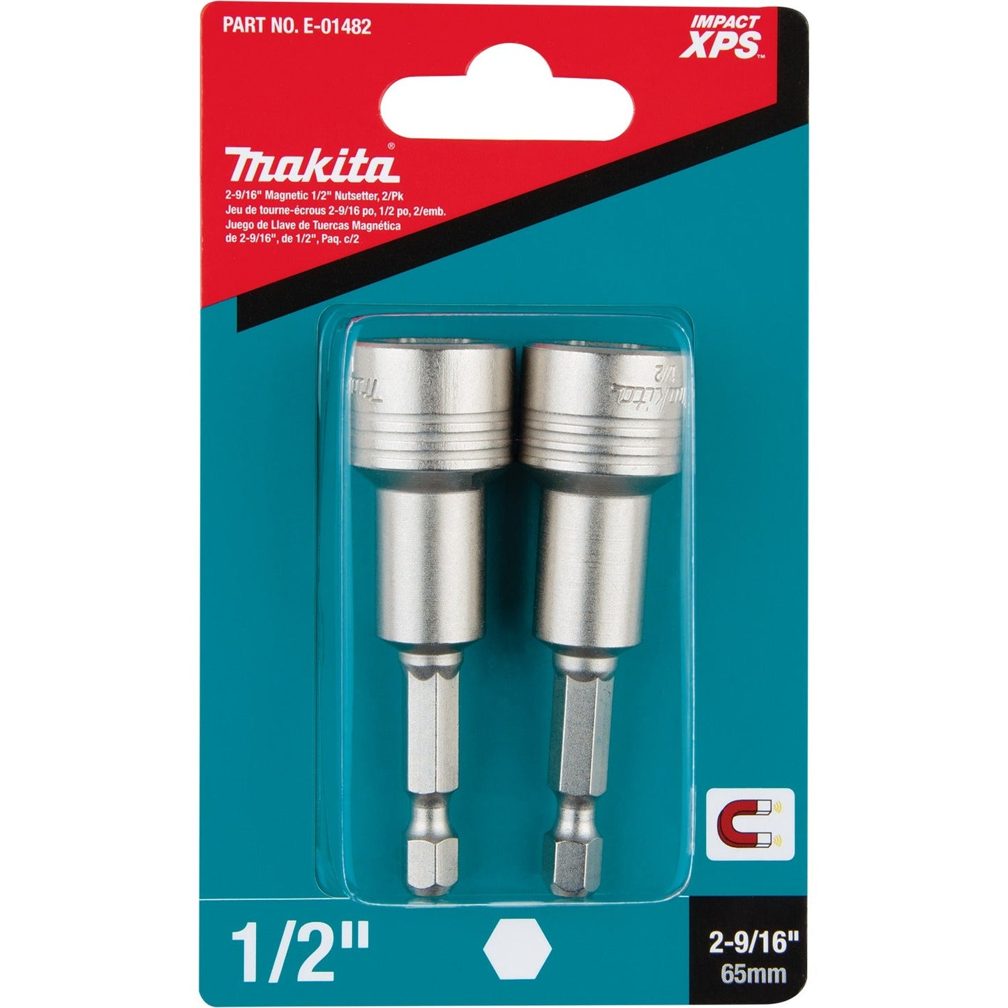 Makita E-01482 Impact XPS® 2‘9/16" Magnetic 1/2" Nutsetter, 2/pk