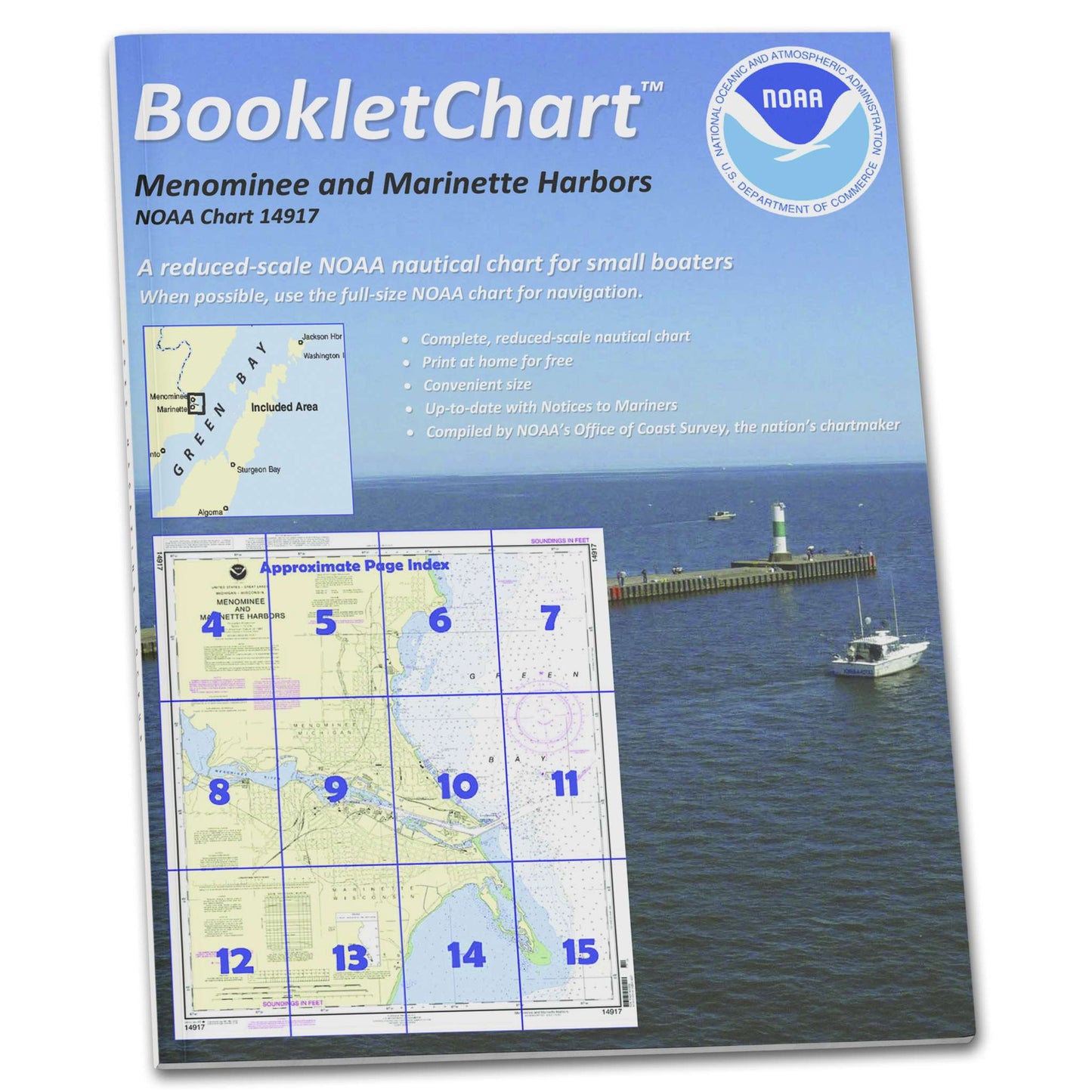 Paradise Clay CB14917 HISTORICAL NOAA Booklet Chart Menominee and Marinette Harbors