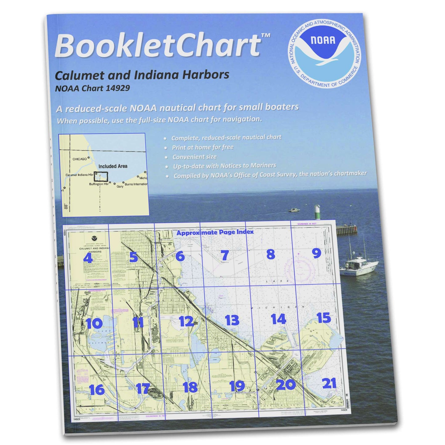 Paradise Clay CB14929 HISTORICAL NOAA Booklet Chart Calumet: Indiana and Buffington Harbors: and Lake Calumet