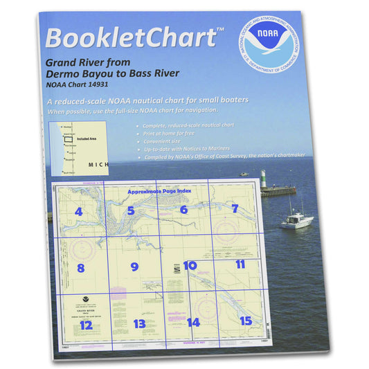 Paradise Clay CB14931 HISTORICAL NOAA Booklet Chart Grand River from Dermo Bayou to Bass River