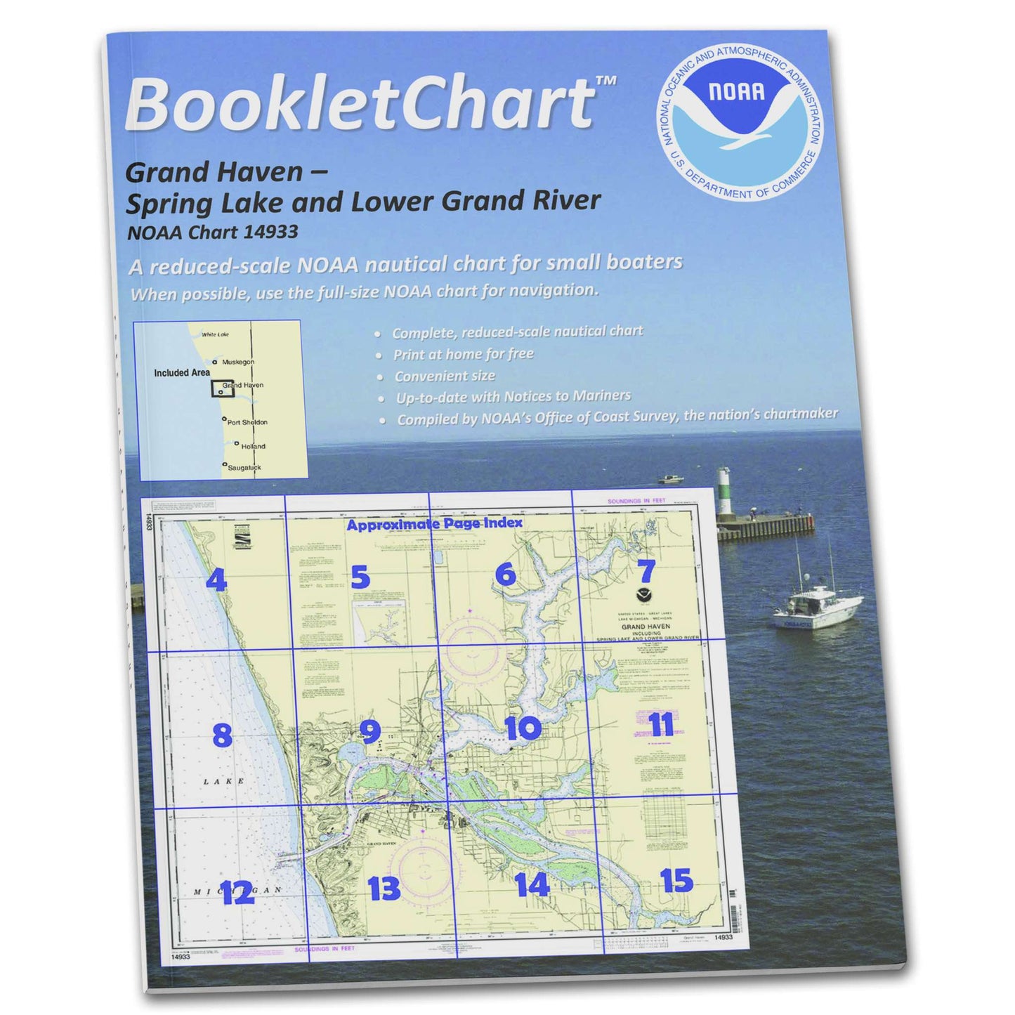 Paradise Clay CB14933 HISTORICAL NOAA Booklet Chart Grand Haven: Including Spring Lake and Lower Grand River