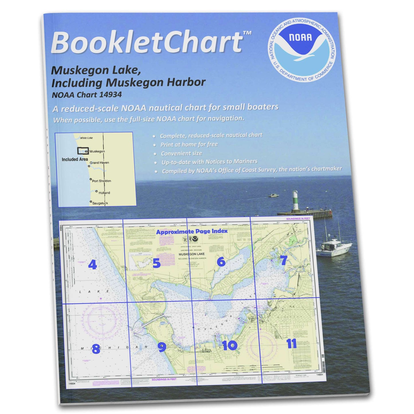 Paradise Clay CB14934 HISTORICAL NOAA Booklet Chart Muskegon Lake and Muskegon Harbor