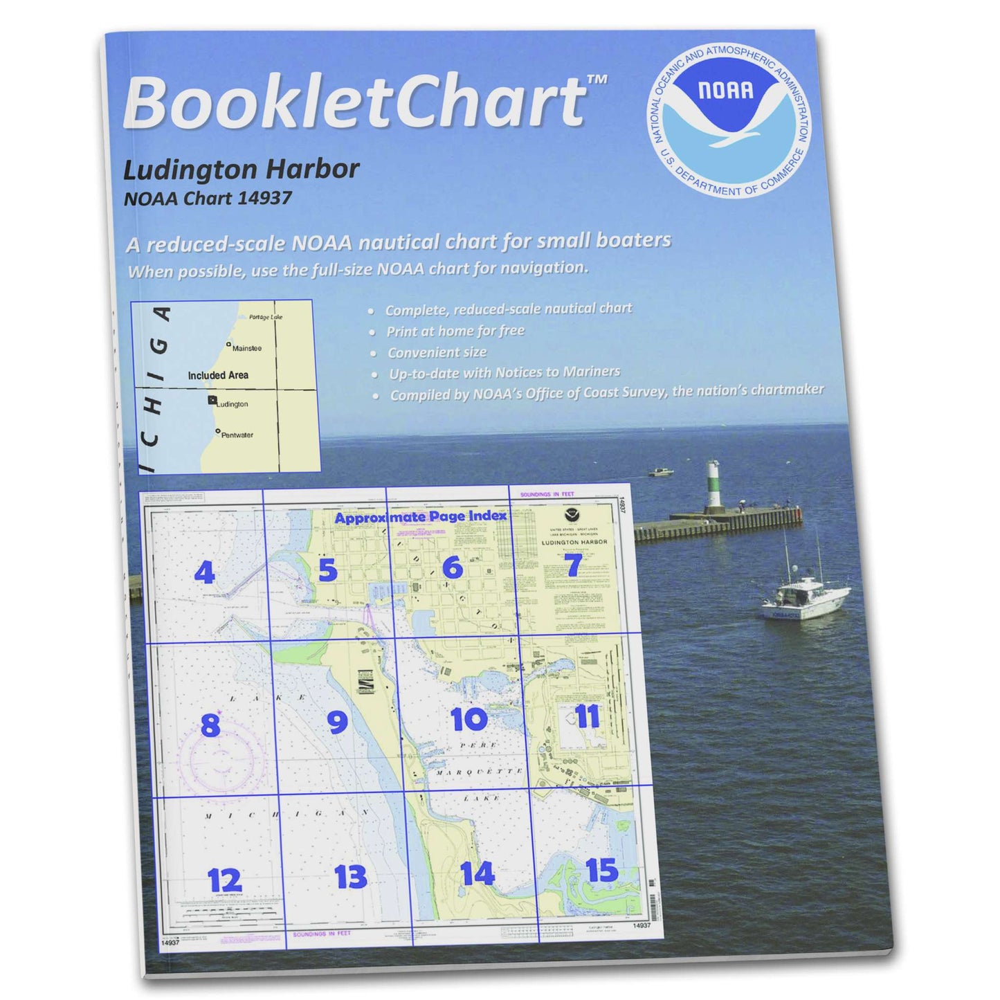 Paradise Clay CB14937 HISTORICAL NOAA Booklet Chart Ludington Harbor