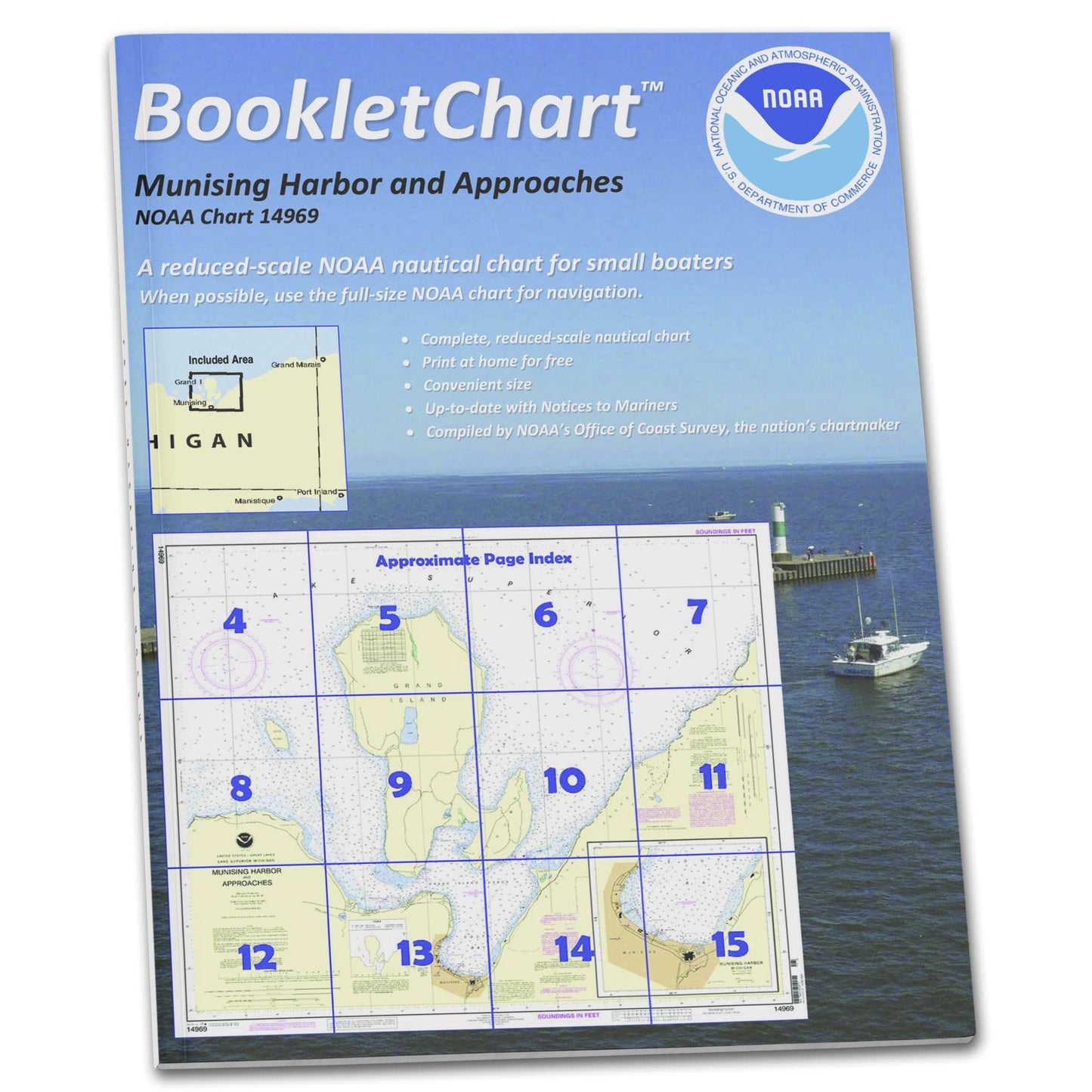 Paradise Clay CB14969 HISTORICAL NOAA Booklet Chart Munising Harbor and Approaches;Munising Harbor