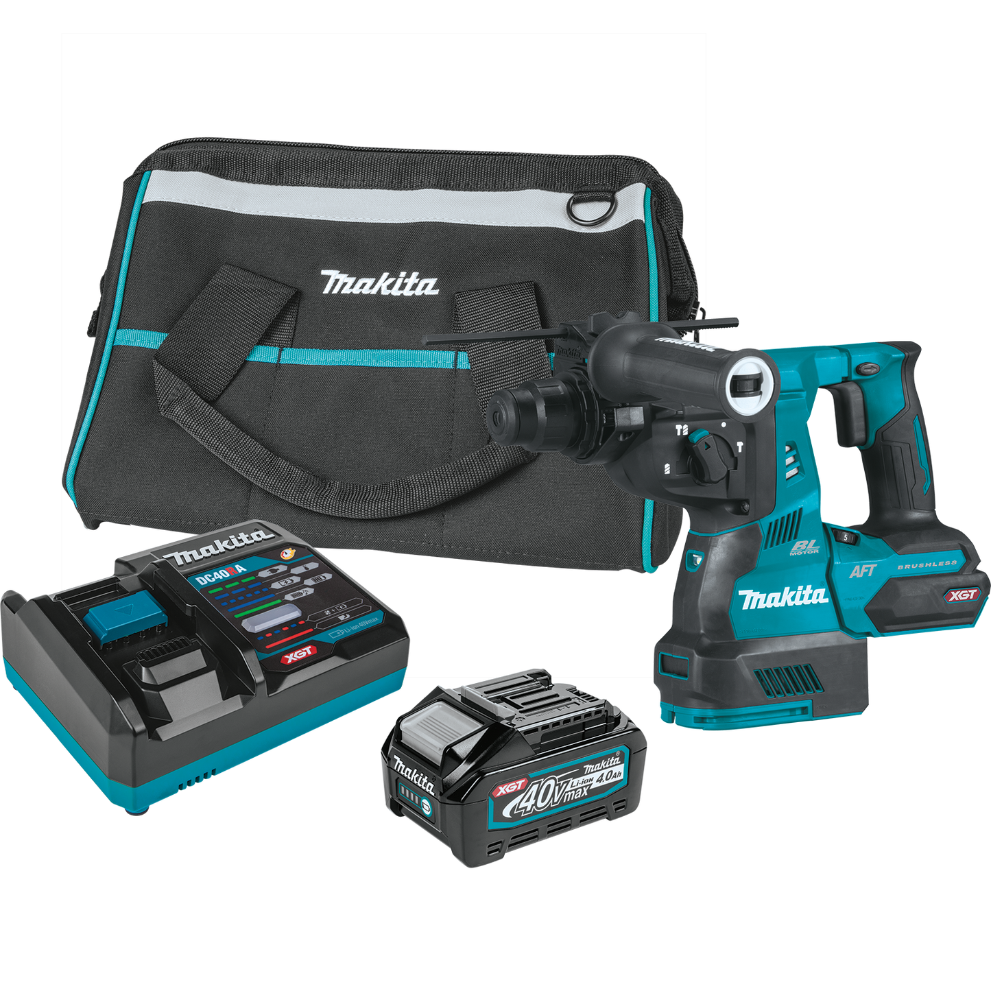 Makita GRH01M1 40V Max Xgt® Brushless Cordless 11/8" Avt® Rotary Hammer Kit, Accepts Sdsplus Bits, Aft®, Aws® Capable