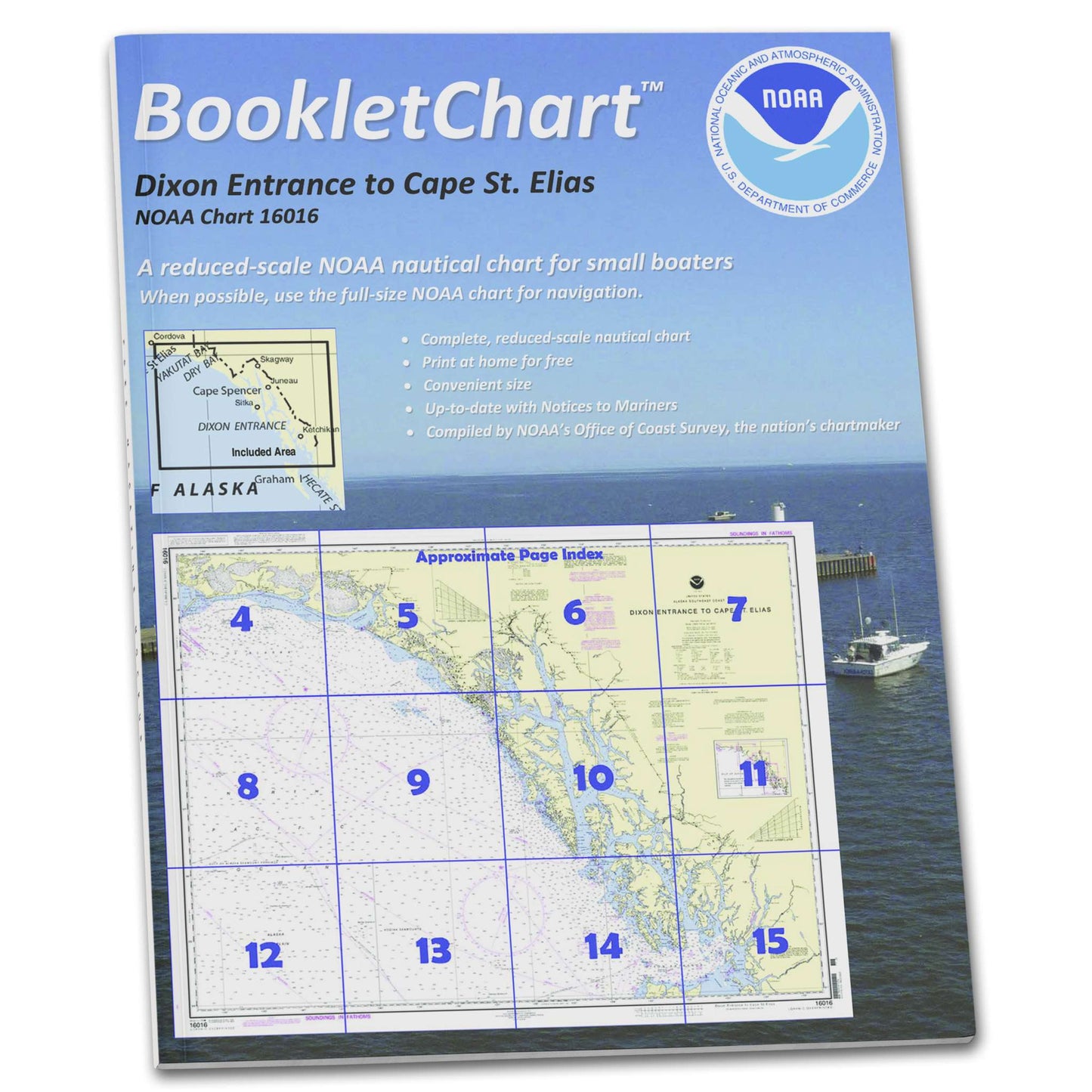 Paradise Clay CB16016 HISTORICAL NOAA Booklet Chart Dixon Entrance to Cape St. Elias