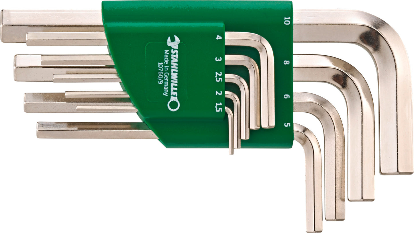 Stahlwille 96431500 10760/9 SATZ WINKELSCHRAUBENDREHER SECHSKANT 9TLG. Set Of Hex Keys For Socket Head Bolts