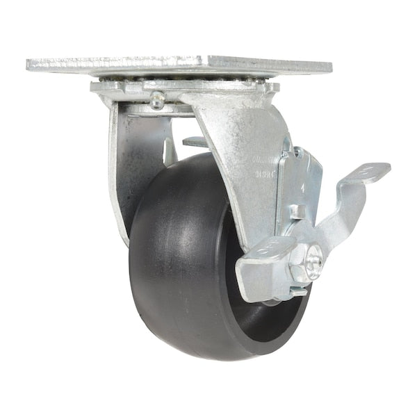 Vestil CST-VE-4X2GFN-SWB Glass Filled Nylon Swivel With Brake Caster 4 In. Diameter x 2 In. Width 800 lb Black