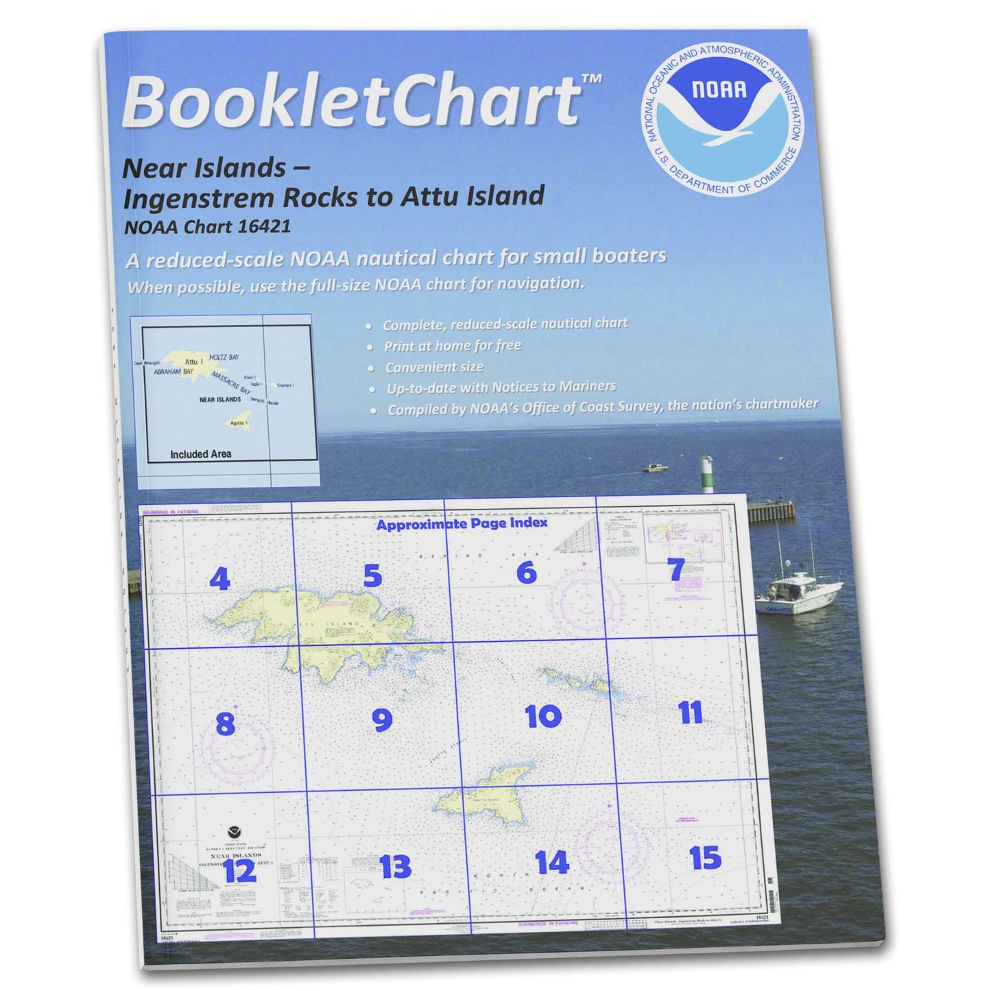 Paradise Clay CB16421 HISTORICAL NOAA Booklet Chart Ingenstrem Rocks to Attu Island