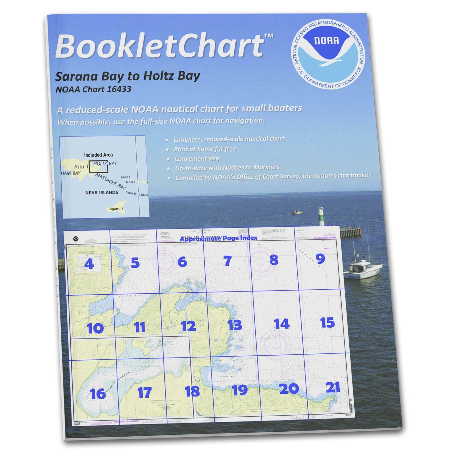 Paradise Clay CB16433 HISTORICAL NOAA Booklet Chart Sarana Bay to Holtz Bay;Chichagof Harbor