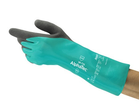 SOS Cleanroom ?58735060? Ansell AlphaTec 58-735 Chemical and Cut Resistant Nitrile Gloves